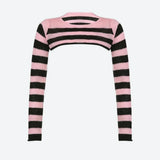 Striped Knitted Shrug