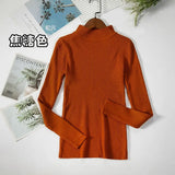 New-coming Autumn Winter Tops Basic Turtleneck Pullovers Sweaters Primer Long Sleeve Short Korean Slim-fit tight