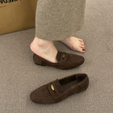 Gold Shoes Female 2025 New Korean Version Of French Retro Round Head Casual Pedaled Buckle Buckle