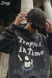 Harajuku New Goth 3D Foaming Pattern Hoodie Pullover Men Street Hip Hop Popular Sweatshirt Punk Rock Couples Oversized