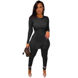 Tracksuit For Women Faith Letter Ribbed Knit Two Piece Set Casual 2 Pcs Outfits Long Sleeve Tshirts Pants Suit Matching