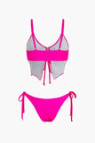 Butterfly Pattern Lace Up Bikini