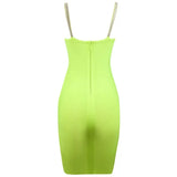 New Spaghetti Strap Bandages Dress Sexy Beading Sleeveless Bodycon Clothes Club Party Celebrity