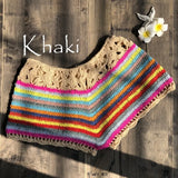 Queens Women Colourful Striped Bohemian Hand Weaving Short Ladies Beach Elastic Waist Boho