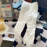 Pantsuit Set Fashion Simple Solid Color Camis Loose Wide leg Pants Tops + Trousers 2 Piece Set Summer Casual