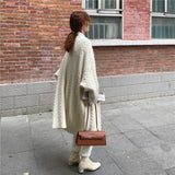 Cable Knit Sweater Long Cardigan Women Winter Oversized Chunky Sweater Wool Blends Duster Open Front