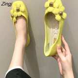 Shoes Women's 2023 New All-match Shallow Mouth Flat Shoes Retro Square Toe Shoes Non-slip Soft Bottom Shoes Flower