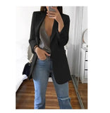 New Fashion Women's Casual Suit Set Multi-color Lapel Slim Cardigan Temperament Commuting Solid Color Suit Coat