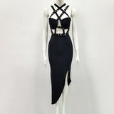 Bandage Dress Women 2022 New Elegant Spaghetti Strap Black Bodycon Dress Casual Party Dress