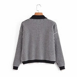 autumn and winter new cardigan fashion retro long-sleeved V-neck single-breasted color matching knitted sweater