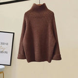 Warm 3 Piece Sets Womens Outfits Office Ladies Turtleneck Knitted Sweater+woolen Parkas Vest+wide Leg Knitting Pants