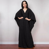 Multicolor V-neck Batwing Sleeve Plus Size Loose Maxi Dress For Women Summer Beach Wear Kaftan Long Bathing Dresses