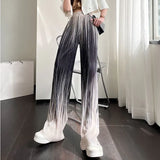 Tie Dye Wide Leg Pants Women Summer 2022 Trousers Blue Long Baggy Pleated Pants High Waist Y2k Bottoms