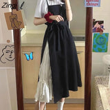 Women Summer Fashion Spaghetti Strap College Sweet Casual Japanese Style Streetwear Lace-up Female Soft High Waist