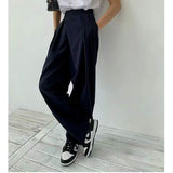 Wide Leg Women's Pantsuit Baggy Classic Pants Vintage Palazzo Office Elegant Casual Trouser Female Work High Waist