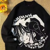 new Japanese anime two-dimensional girl Sweaters women's retro loose long-sleeved Pullover couple casual all-match
