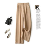 Fashion Loose Office Lady Wide Leg Pants Casual Korean Women Elastic High Waist Straight Trousers Summer Suit Pants