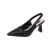 Spring And Summer New Sharp High Heels Women's Fine Heel Head Sandals Behind The Empty Light Single