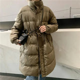 New Winter Women 90% White Duck Down Long Parkas Stand Collar Thick Warm Down Coat Loose Zipper Ladies Snow