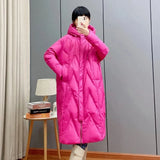 Winter Women 90% White Duck Down Long Jacket Hooded Casual Loose Warm Outwear Female Thick OverSize Puffer