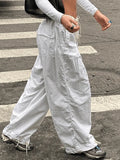 Size Friendly Low Waist Parachute Cargo Pants- Outfit