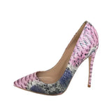 Pointed Toe Women Pumps Lady Wedding Party Shoes PU Leather Snakes Party High Heels YG006