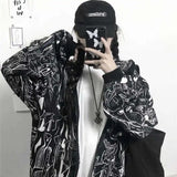 Autumn Harajuku Women Hoodies Cartoon Printing Zip Up Hoodies Loose Oversize Women Sweatshirt Plus Size Female Coat