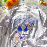 Harajuku Anime Girl Print Graphic Sweatshirt Women Kawaii Teens Clothes Long Sleeve Tops Autumn Japanese Fashion