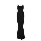 Thin High-Rise Sleeveless Bagted Hip Dress New Cross-Sling Long Dress Fishtail