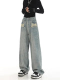 Style Streetwear Baggy Jeans Women Denim Trousers High Waist Y2k Vintage Washed Wide Leg Mopping