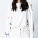 Graffiti Embroidered Pullovers Women Spring Autumn Cotton Loose Sweatshirt Streetwear Design Fashion Tracksuit Ropa