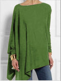 Sleeve Irregular Solid Color Pullover T-shirt Casual
