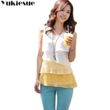 Fashion New Multi-layer Shirts Women Tops Summer Blouse Vest Sleeveless Cheap Chiffon