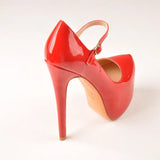 Onlymaker Women Mary Jane Platform Pumps Ankle Strap Stiletto 15~16cm High Heels Dress Buckle Shoes Large Size