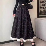 Aesthetic Floral Ruffled Maxi Skirt Outfit
