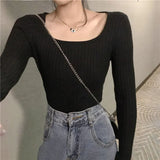 casual autumn winter slim Sweater pullovers women long sleeve basic knit top female casual o-neck basic ribbed