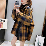 Zingj Shirt Female Long Coat Tide Ins2024 Autumn New Loose Grinding Hair Retro Hong Kong Flavor Long Sleeve Coat-Outfit