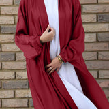 Casual Swing Plus Size Cardigan Robe Drawstring Sleeve