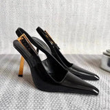 Summer New Light Mouth Heel High Heels Women Feel Small Square Head Black Sandals Women