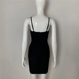 New Beading Spaghetti Strap Bandages Dress Women Sleeveless Clothes Sexy Club Party Celebrity