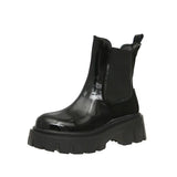 British Style Mid Tube Boots-Outfit