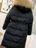 Winter Women's Long Puffer Jacket 2023 Big Real Raccoon Fur Hooded Duck Down Coat Female Rain Feather