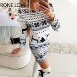 Women Elegant Round Collar Long Sleeves New Winter Big Yards Christmas