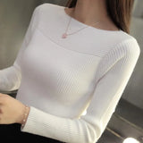 Long Sleeve Autumn Knitted Sweater Women 2023 Spring Pullover Sweaters Korean Style Winter Slim White Pull Knitwear
