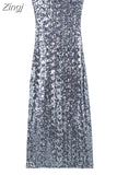 Silver Sequin Dress Woman Off Shoulder Long Dresses For Women 2023 Bodycon Glitter Dress Christmas Evening Party