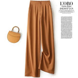 Fashion Loose Office Lady Wide Leg Pants Casual Korean Women Elastic High Waist Straight Trousers Summer Suit Pants