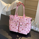 Printed Cherry Large Capacity Shoulder BagOutfit