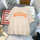 Summer Women Tshirts Casual USA Area Printed Tops Tee Female T Shirt Short Sleeve T Shirt Plus Size Streetwear T