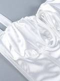 Tie Front Satin Corset Top- Outfit