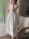 Women Sexy Elegent Party White Midi Dress 2023 Female Fashion Slim Clothes Vestidos Lady Prom